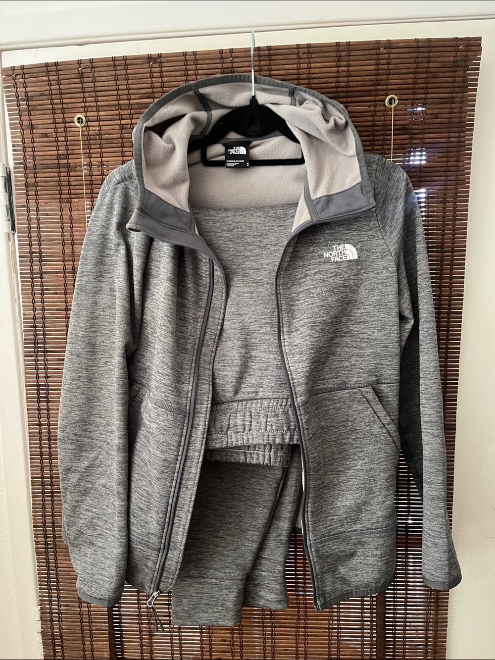 The North Face Gray Hooded Track Jacket & Joggers Set